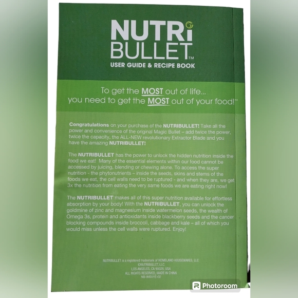 Nutri Bullet: User Guide & Recipe Book - Picture 2 of 5